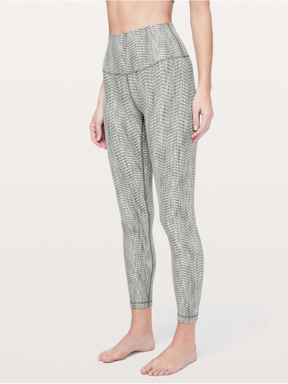 LULULEMON Wunder Under High Rise 7/8 Tight - Jacquard Battleship Silverspoon